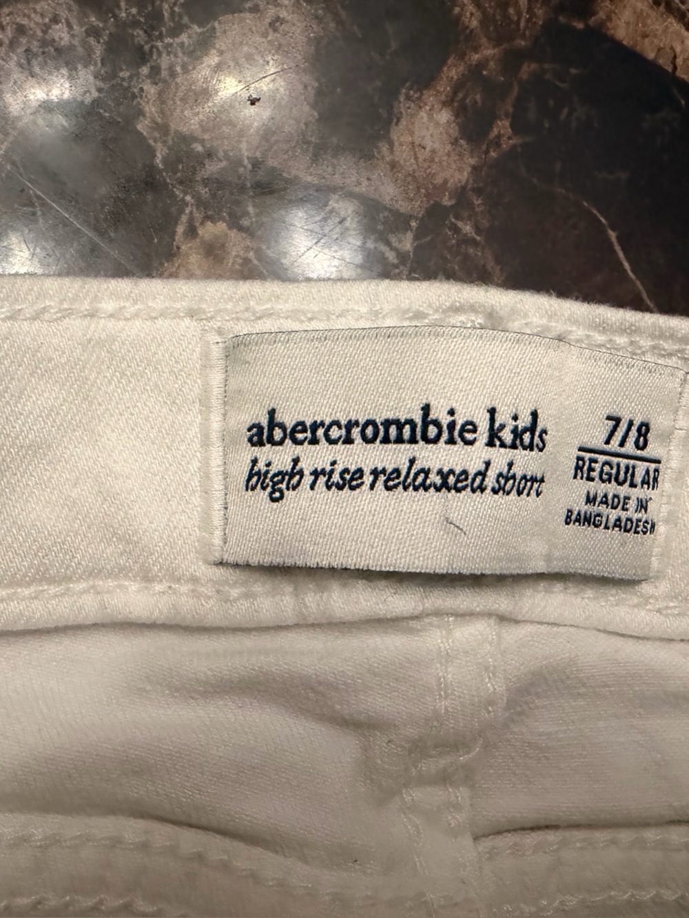 Abercrombie & Fitch White Denim Frayed Hem Shorts - Picture 3 of 4